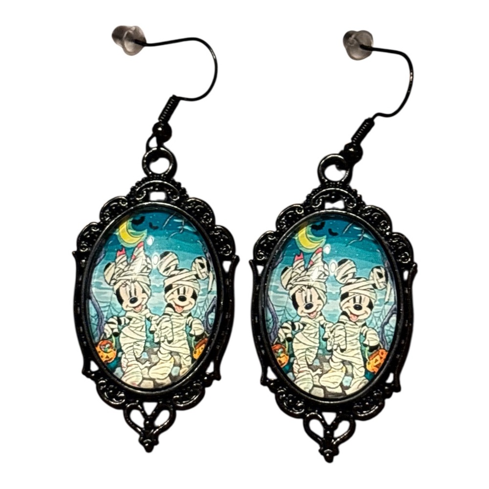 Disney Mickey & Minnie Mouse Mummy Halloween Dangle Earrings NEW